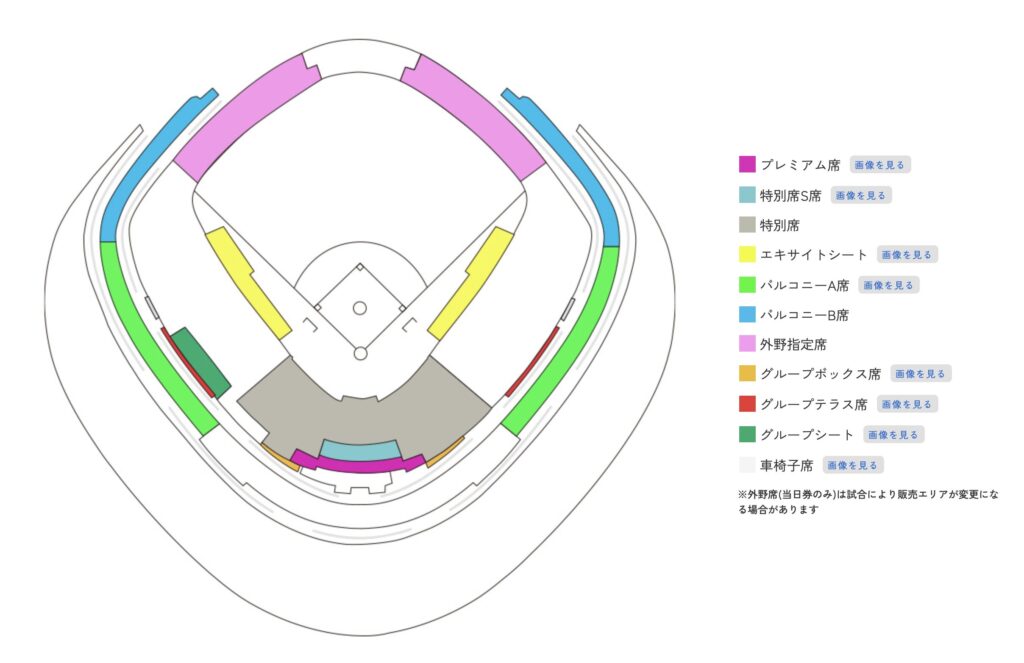 東京ドームの座席タイプ別特徴